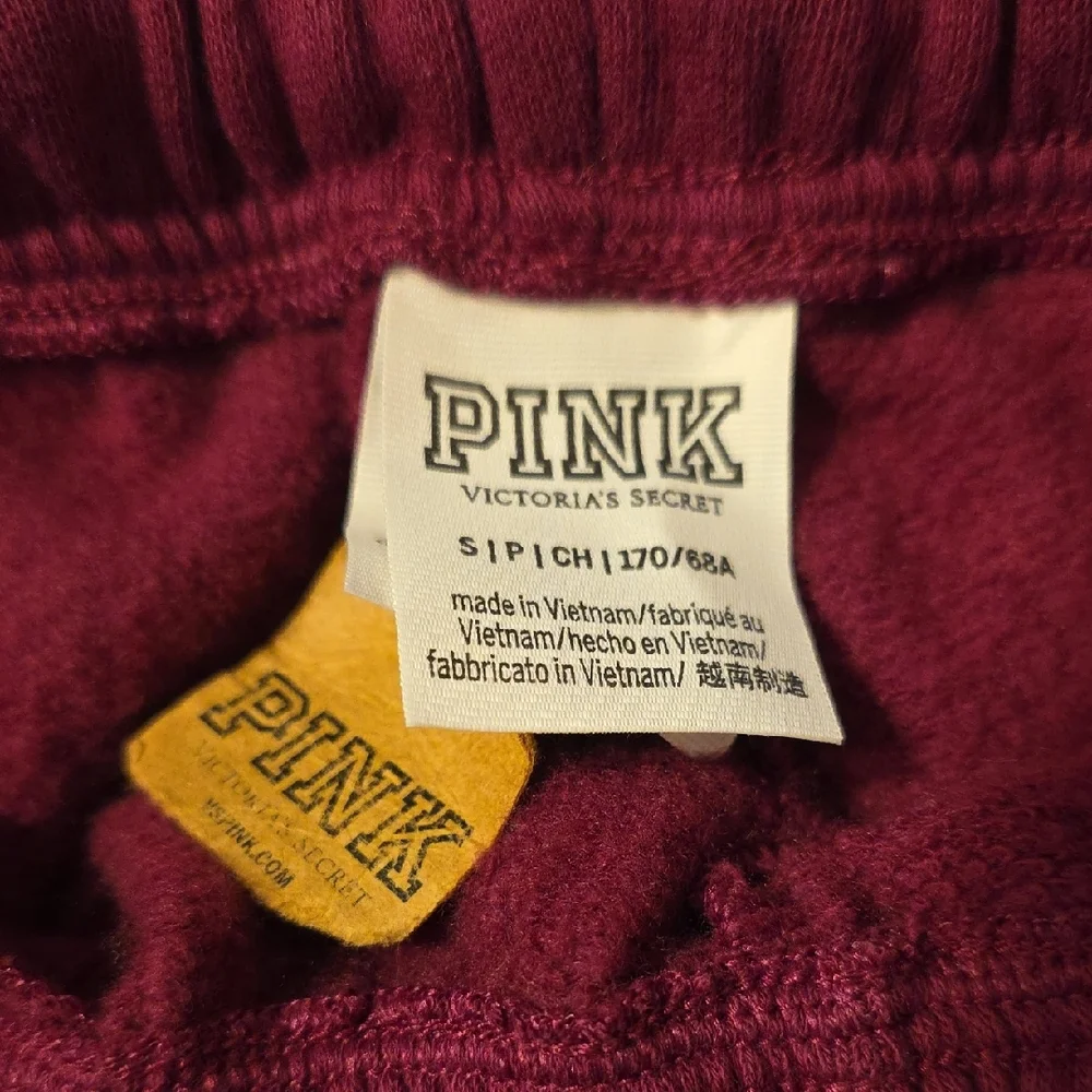 Pink Victoria's Secret Set Burgundy Jogger size small and hoody size medium set - Picture 5 of 6